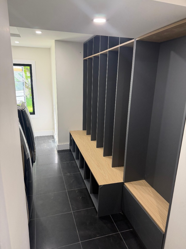 Custom mudroom storage cabinetry